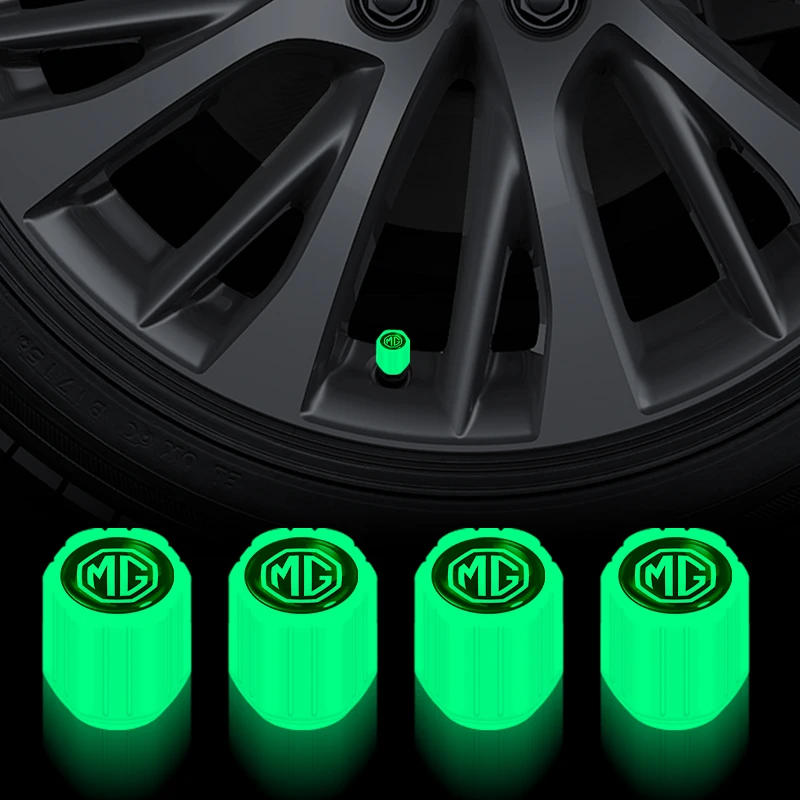 4PCS Luminous Glowing Car Wheel Tire Valve Caps Cover For MG ZS GS 5 Gundam 350 Parts TF GT 6