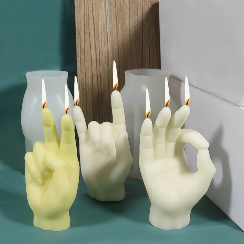 Realistic Hand Gesture Candles 3D Hand Candle Peace Sign Perfect