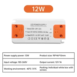 Sleek 12V LED Driver - Efficient Thin Design with Versatile Power Supply Options (12W)