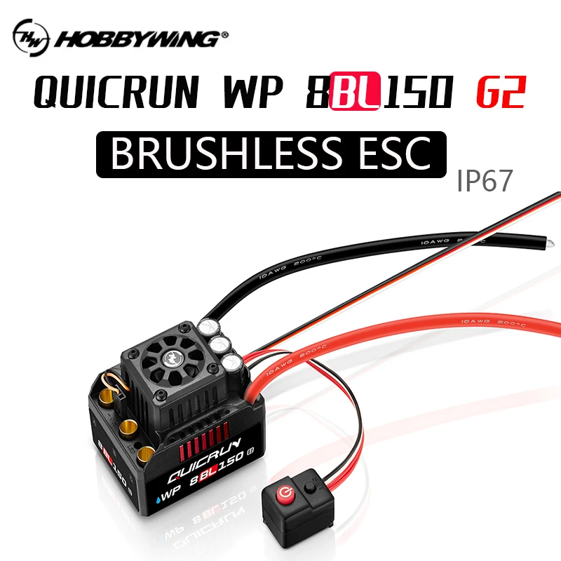 Upgraded HOBBYWING QuicRun WP 8 BL150 G2 3-6S Waterproof Speed ​​Controller Sensorless Brushless ESC For 1/8 RC Truck 1