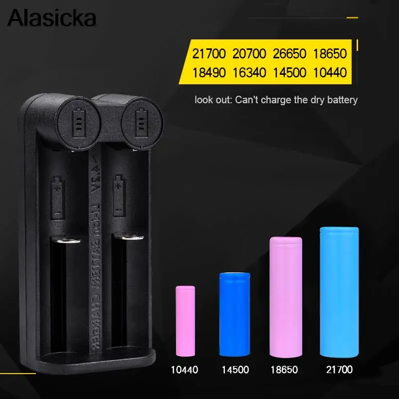 

2 slot 3.7V Smart Charging 18650 Battery Charger 26650 18350 32650 21700 26500 Ni-MH/Ni-Cd Rechargeable Battery charger