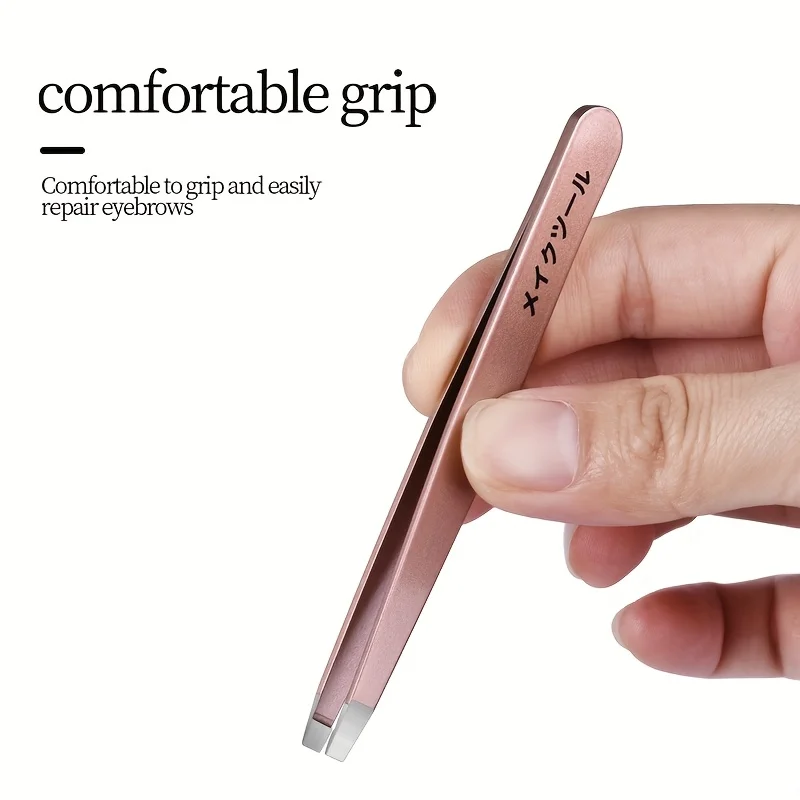 전문가용 핀셋 2개 세트(보관 케이스 포함) - 얼굴 털, 잔털, 내향성 털 제거에..