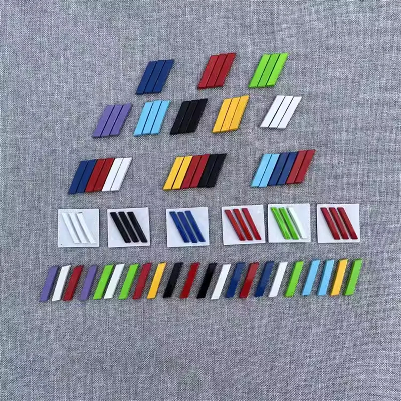 

3D Metal Tricolor Car Sticker Three-Dimensional Badge For Peugeot Audi Bmw Mercedes Benz VW Toyota Rear Trunk Emblem Sticker