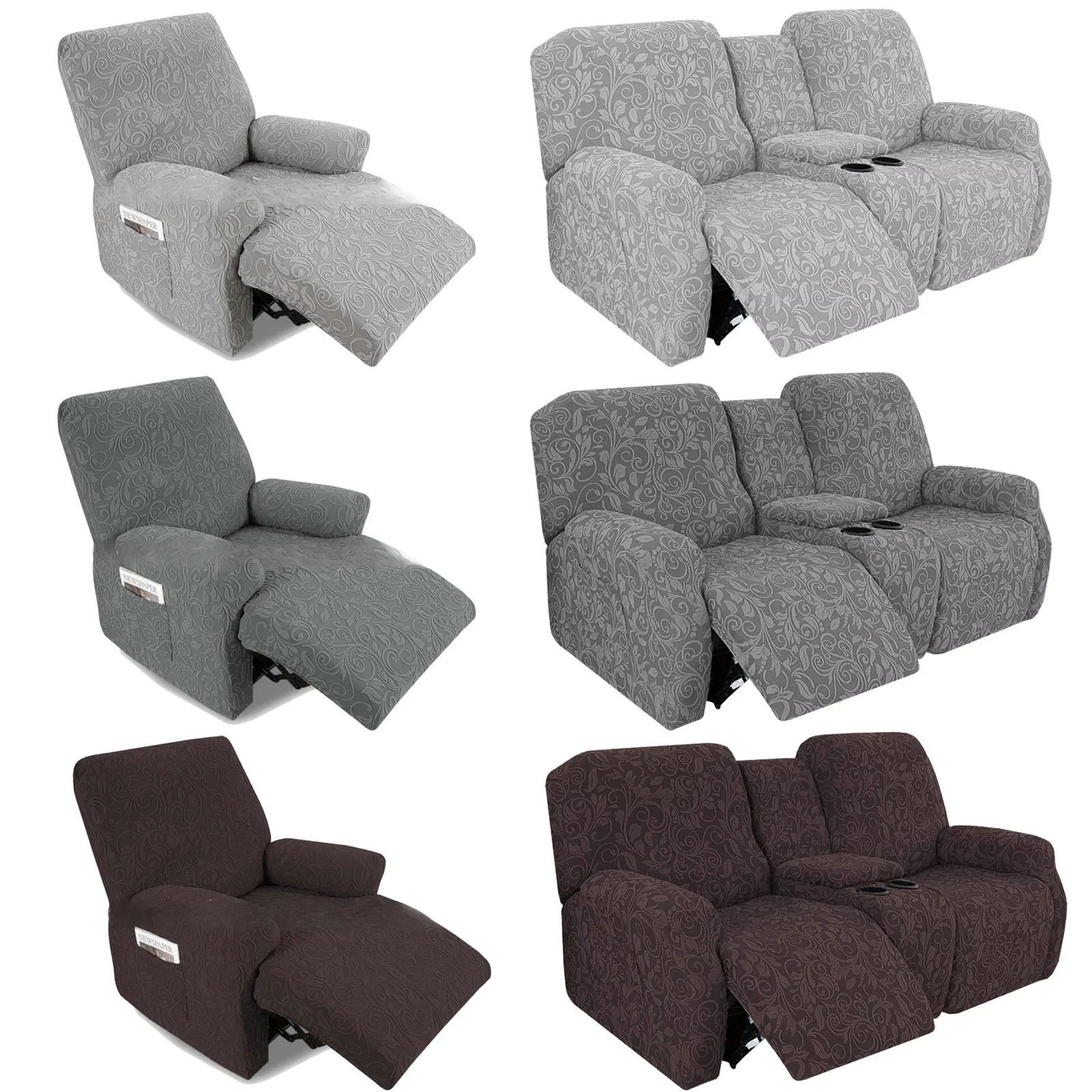1/2 Seats Elastic Recliner Sofa Cover Printed Slipcover Chair Sofa Protector Relax Armchair Stretch Couch Covers For Living Room