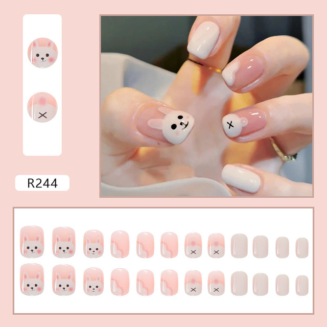 Checkerboard Fake Nails Press on False with Designs Set Fashion Save Time Wearable Manicure Patch False Nails With Glue