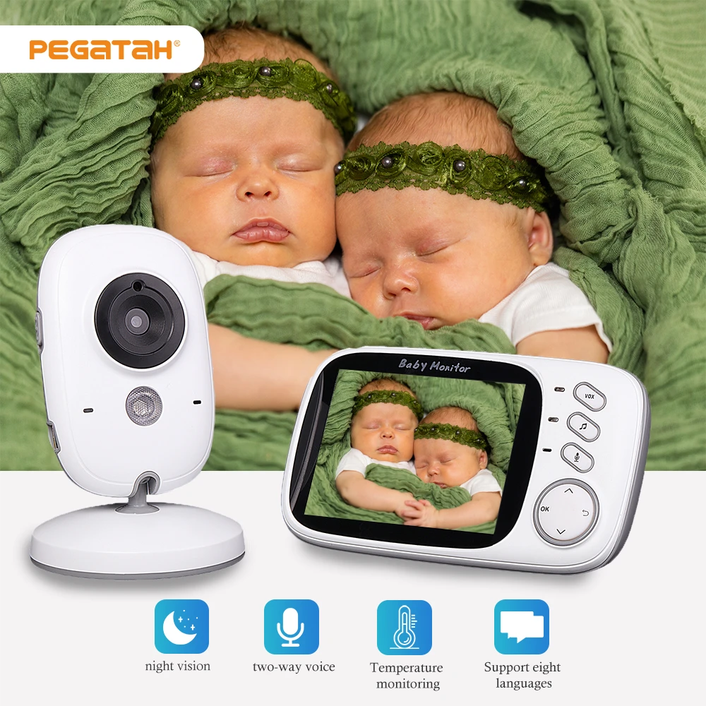 3.2 Inch Baby Monitor Digital Wireless Video Surveillance Camera Night Vision Two Way Audio Baby