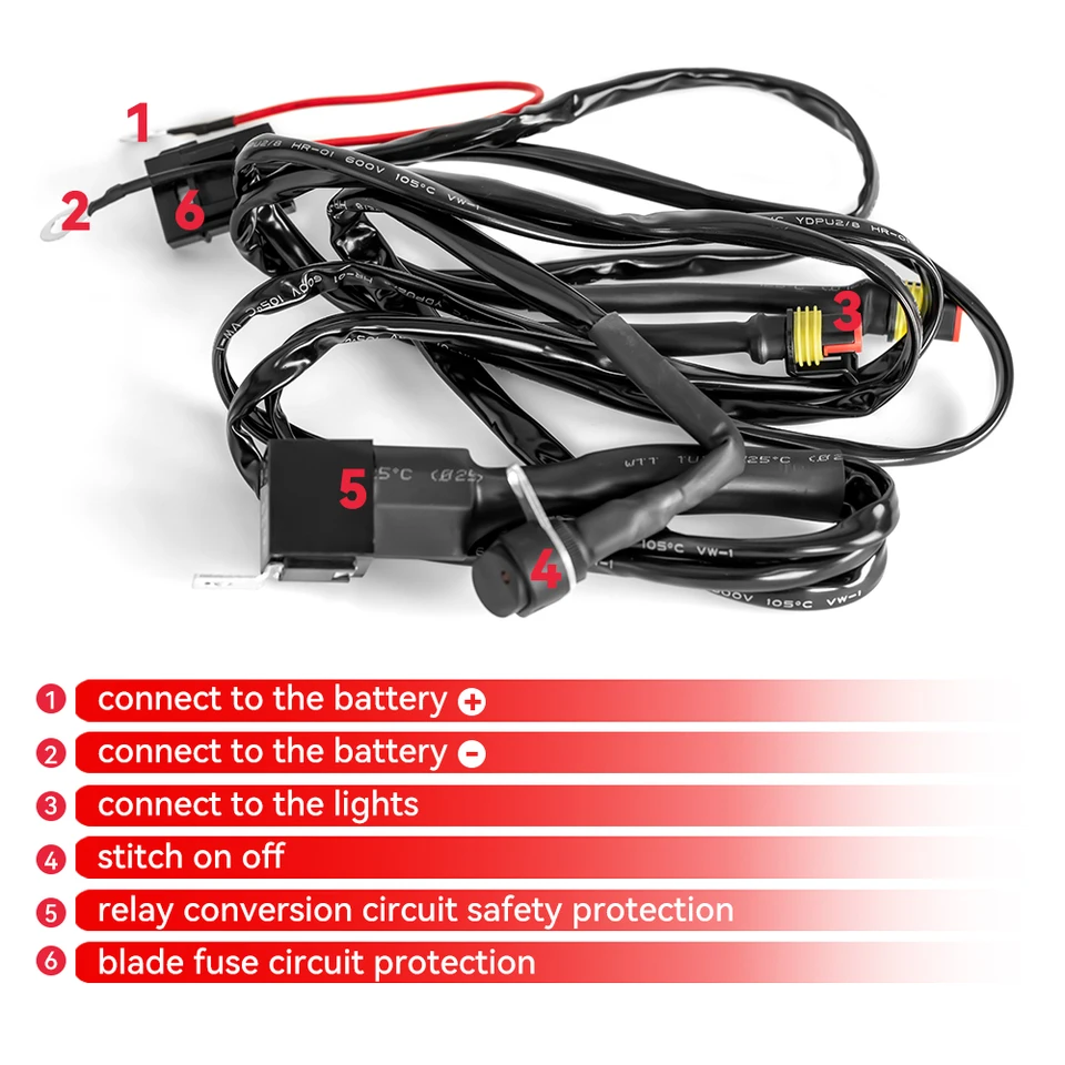 TAPMING Lot De 2 Phares Antibrouillard LED Pour Moto Avec