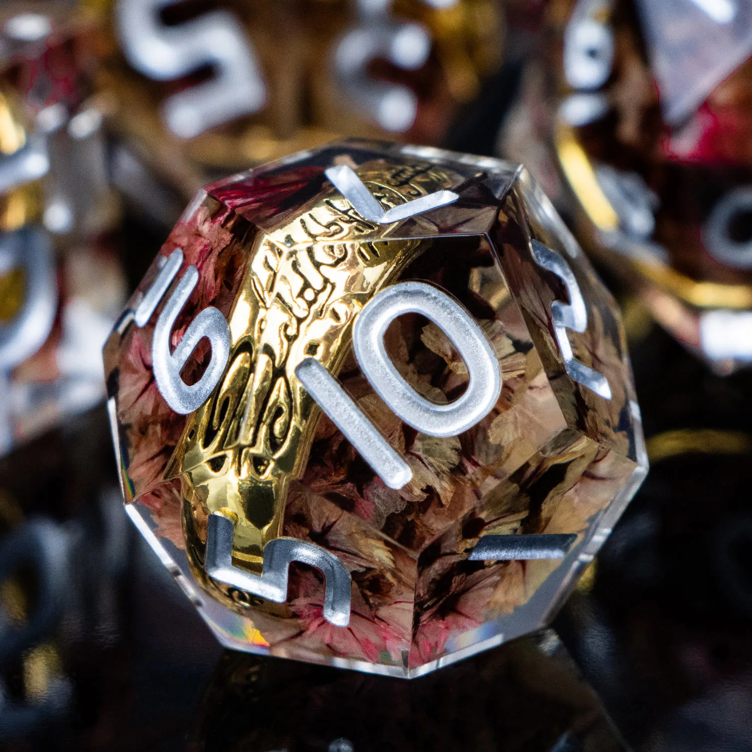 Acrylic Dice Game Dice Dice Set Flower Ring Dice Set Dnd Liquid Flow Eye Dice for RPG