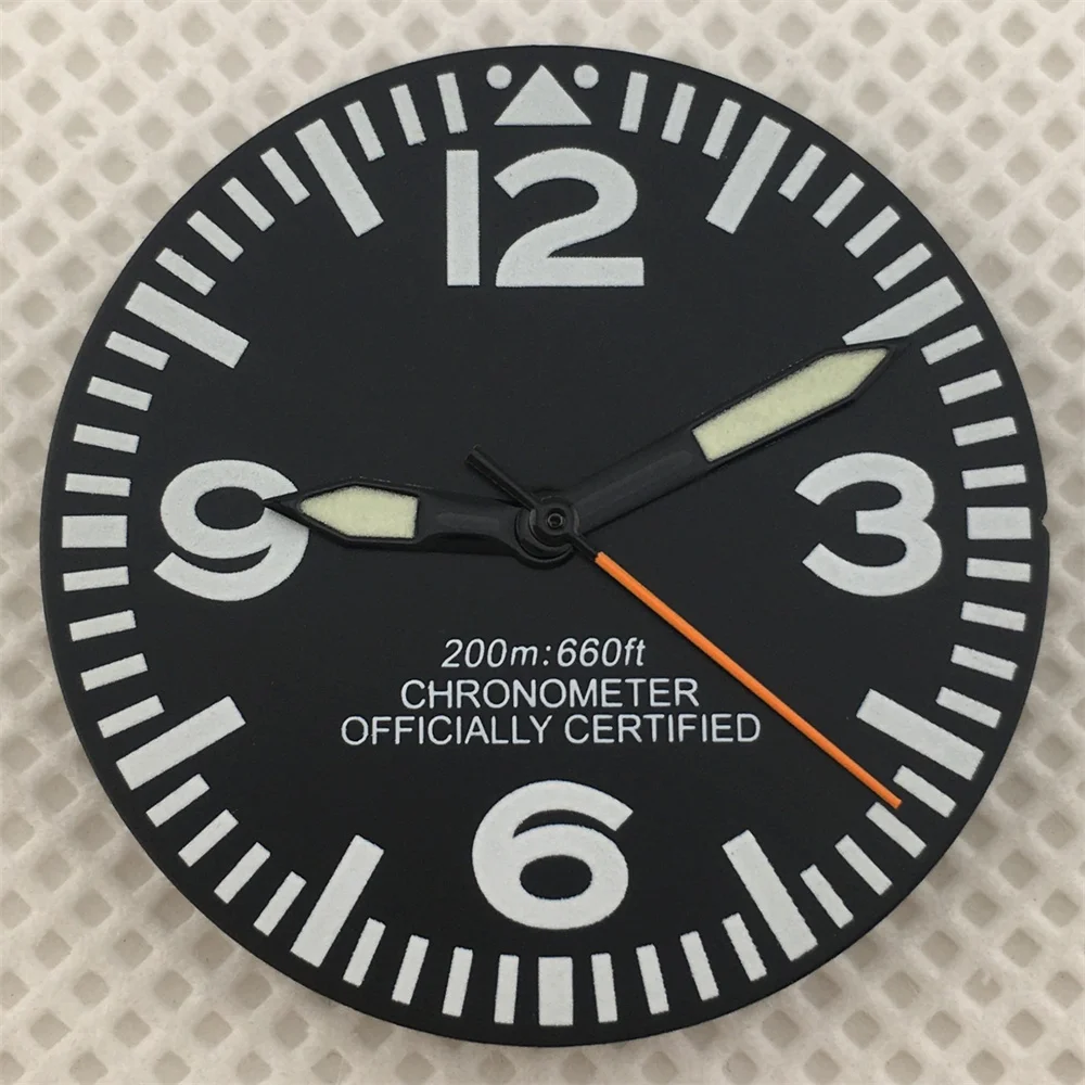 29mm Black and White Full Luminous Dial with Green Luminescence