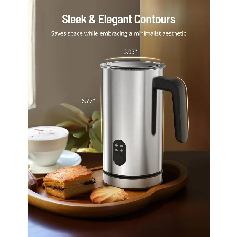 

HAOYUNMA Electric Hot & Cold Froth Maker, Milk Warmer Coffee Frother with Strix Temperature Controls, Auto Shut-Off, Non-Stick