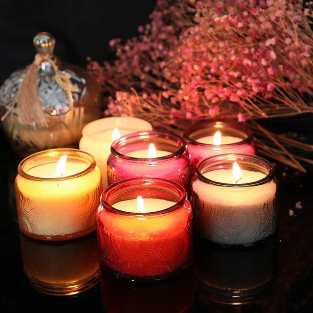 Háztartási Piros Megkönnyebbülés Aroma Gyertyák Üveg Otthoni Illatos Dekorációhoz Edényben Kreatív Születésnapi Ajándékok Nőnek - Image 5