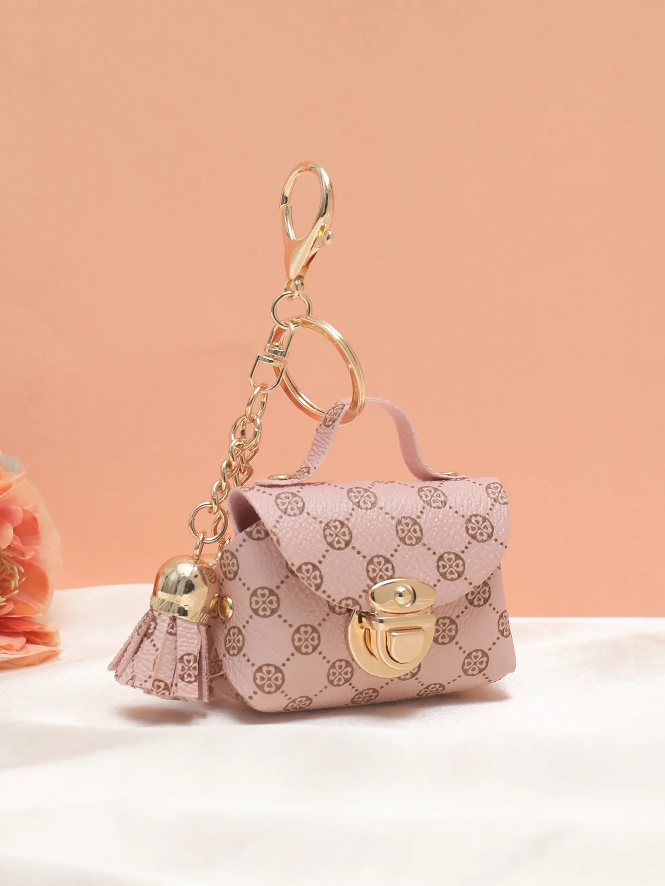 Neue Stil Modische Kopfhörer Tasche Hand Seil Schlüsselbund Dot PU Mini Lock Schlüssel Tasche Anhänger Zubehör für Frauen Mädchen – Detail 9