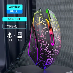 Dual - Mode RGB Wireless Bluetooth Mouse with Silent Functionality (Black)