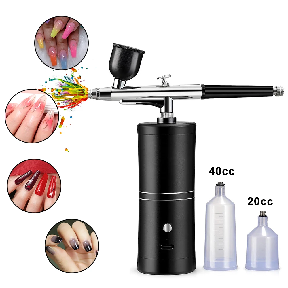 Airbrush Nail Airbrush Nail Art Paint Spray with Compressor Decoration Cake Portable Nails Coloring Air Brush Gun Mist Sprayer Rechargeable
