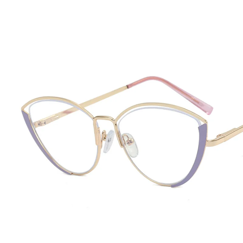 Triangular Cat Eyes Cutout Frame Clear Lens Glasses Oval Simple Myopia Nerd Spectacles Degree -0.5 -1.0 -2.0 -3.0 -4.0 to -6.0 4