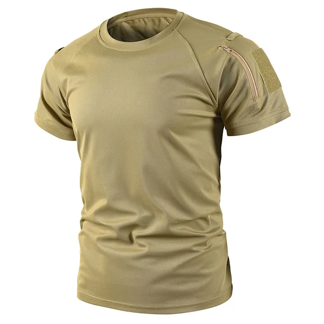 Tactical Short Sleeve T-Shirt Army Military Men's Athletic Tops Workout Gym Training T Shirt Quick Dry Outdoor Hiking Shirt 1