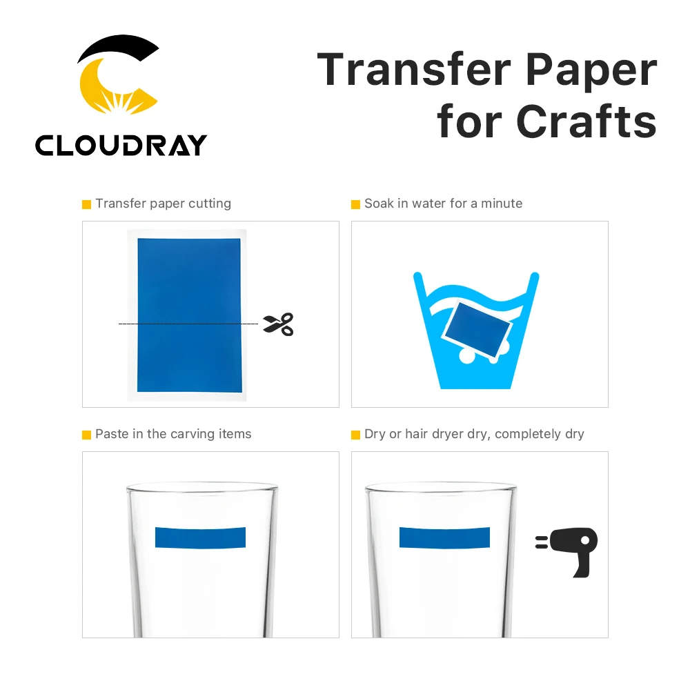 Cloudray 공예용 전사지, 레이저 조각 및 마킹 기계용 DIY 아트 디자인, 컬러 마킹, 5 개, 10 개