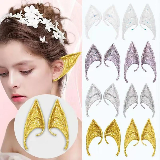 4 pares de orejas de elfo, orejas de elfo de Halloween, orejas de duende  puntiagudas suaves para fiesta de Halloween, accesorios de disfraz de anime