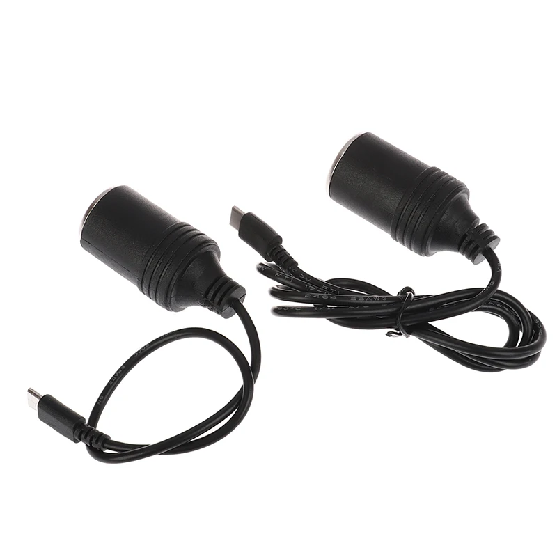 USB C PD Type C Male to 12V Car Cigarette lighter Socket Female Step Up  Cable for Driving Recorder GPS E-Dog Car Fan