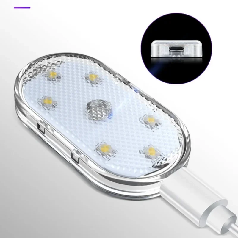 LED Car Touch Lights Rechargeable 7Colors Car Interior Dome Light Roof Ceiling Reading Lamps Trunk USB Direct Charging Mini Lamp 4