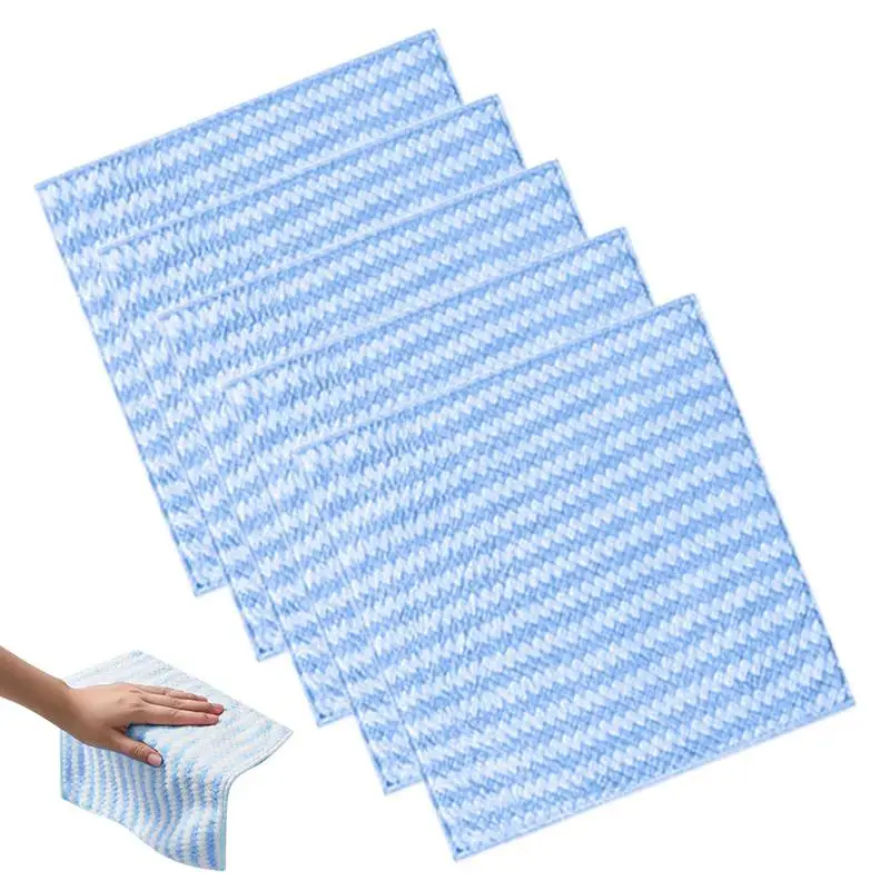 

5PCS Glass Cleaning Towel Absorbent Dish Cloth For Tableware Kitchen Rag Towel For Kitchen Household Cleaning Tool