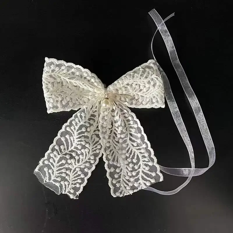 1PC French Princess Style Lace Bow Tie, Light Luxury French Handmade Thin Gauze, Beautiful Knot Curtain Buckle 3