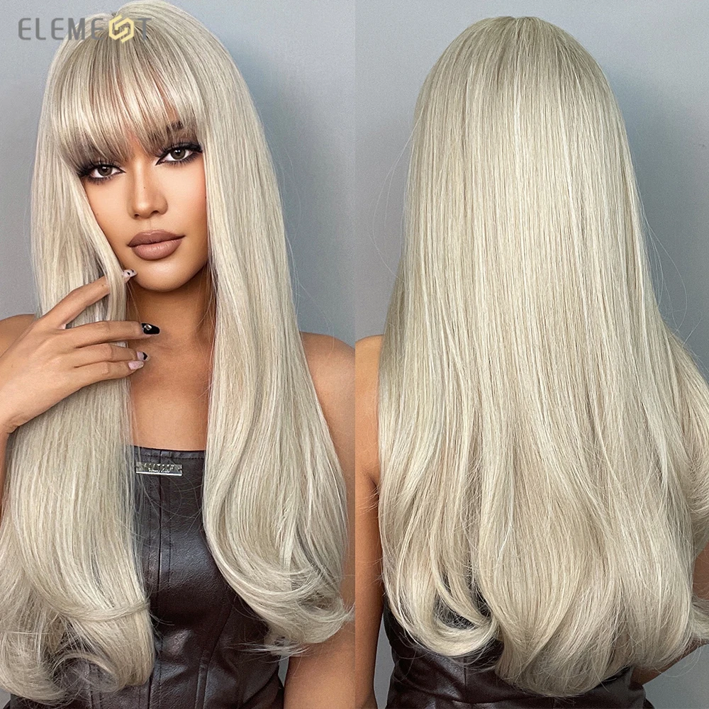 Ingredient Lengthy Straight Brown Root to Mild Blonde Ombre Hair Wigs with Bangs for Ladies Warmth Resistant Each day Get together Cosplay Wig 35 S4aa6e7c370114333b53d51c68f8d9d44N