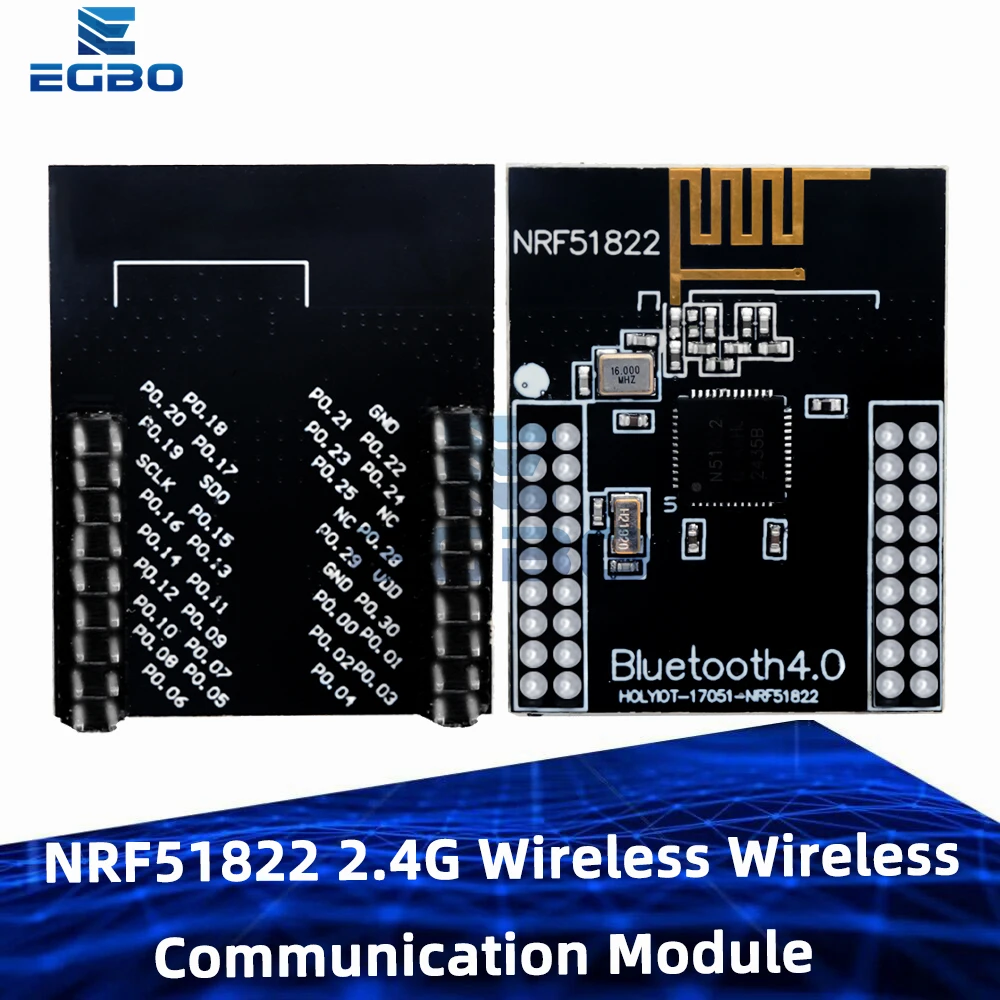 EGBO NRF51822 2,4G Drahtloses Modul Drahtloses Kommunikationsmodul Bluetooth-Modul / Zigbee-Modul / DMX512