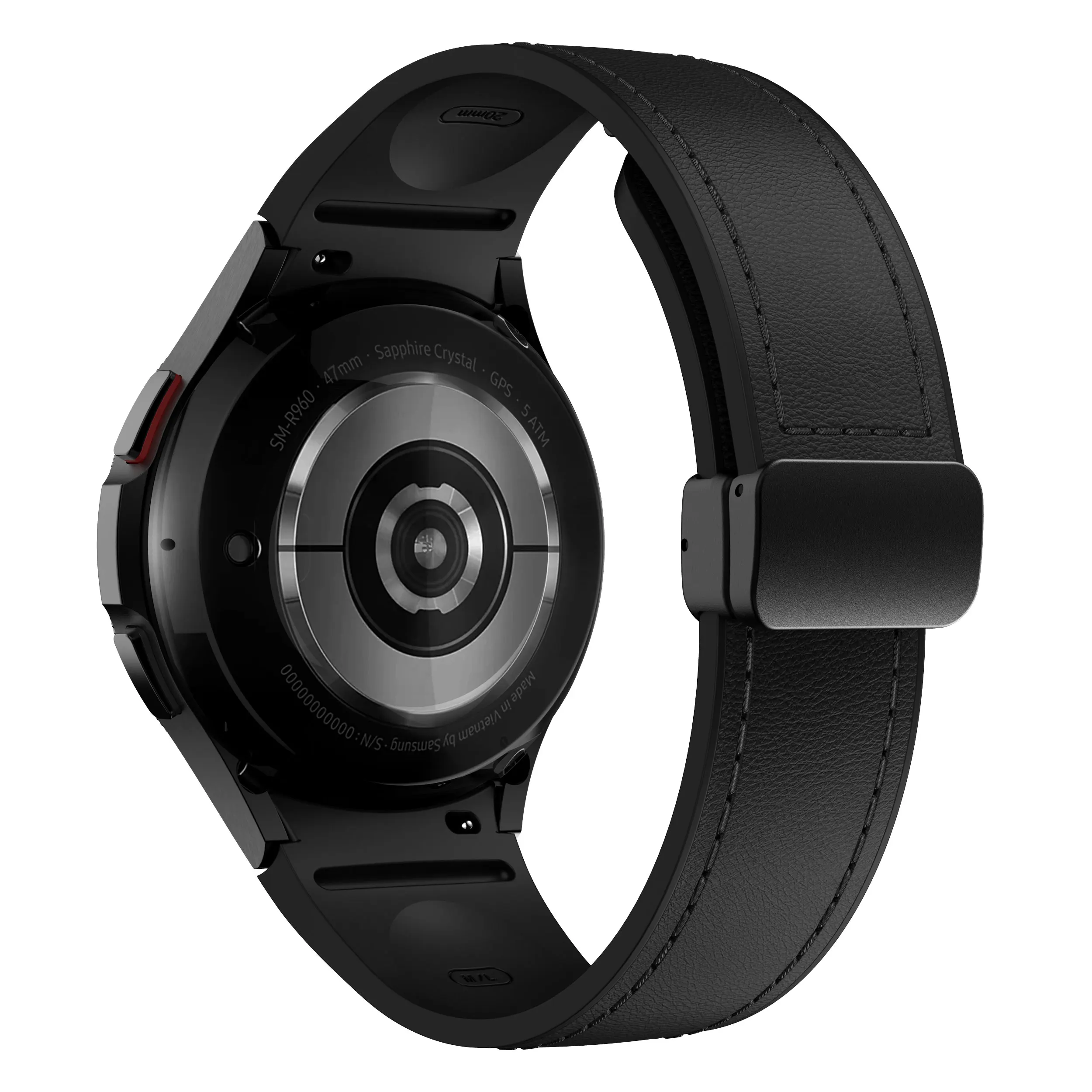 Elegant Genuine Leather and Silicone Watch Strap - Premium Quality Bracelet