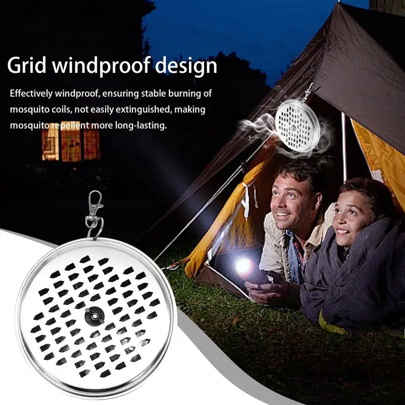 Spiral Incense Coil Holder Portable Spiral Incense Burner Box Fly Repeller Coil Holder With Cover And Hook For Deck Pool Side