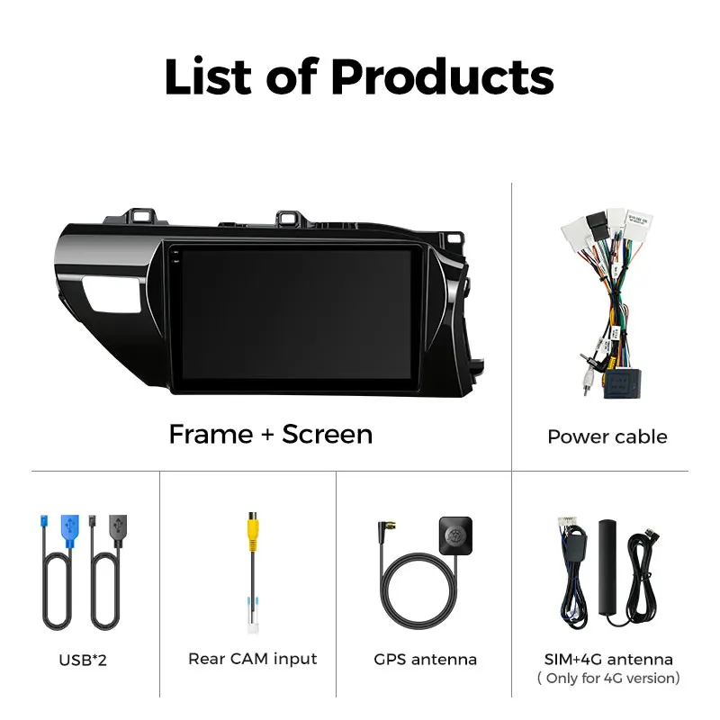 Car Multimedia Player Android 14 For Toyota Hilux 2015-RHD 2K QLED Android Car Radio Multimedia Video Player stereo CarPlay Dsp Head Unit