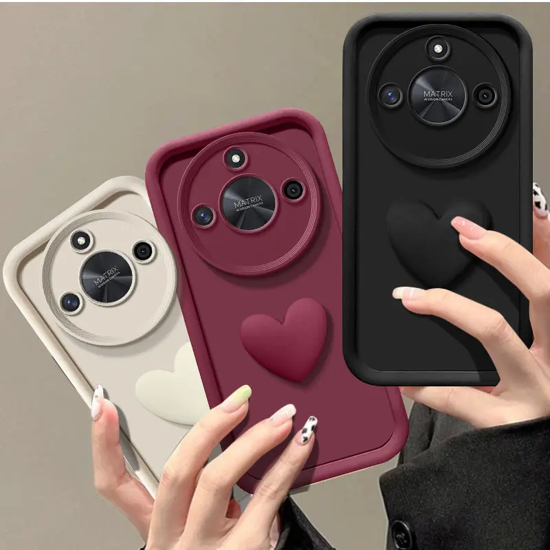 Cute 3D Love Heart Soft Silicone Phone Case