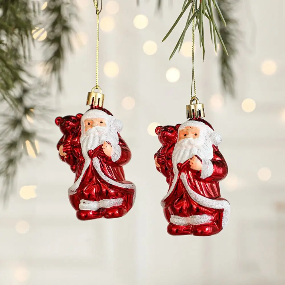 thumbnail image 1 of 2 piezas de adornos colgantes navideños de plástico rojo y blanco con forma de búho para árbol de Navidad, adornos para escaparates y festivales, 1 of 5