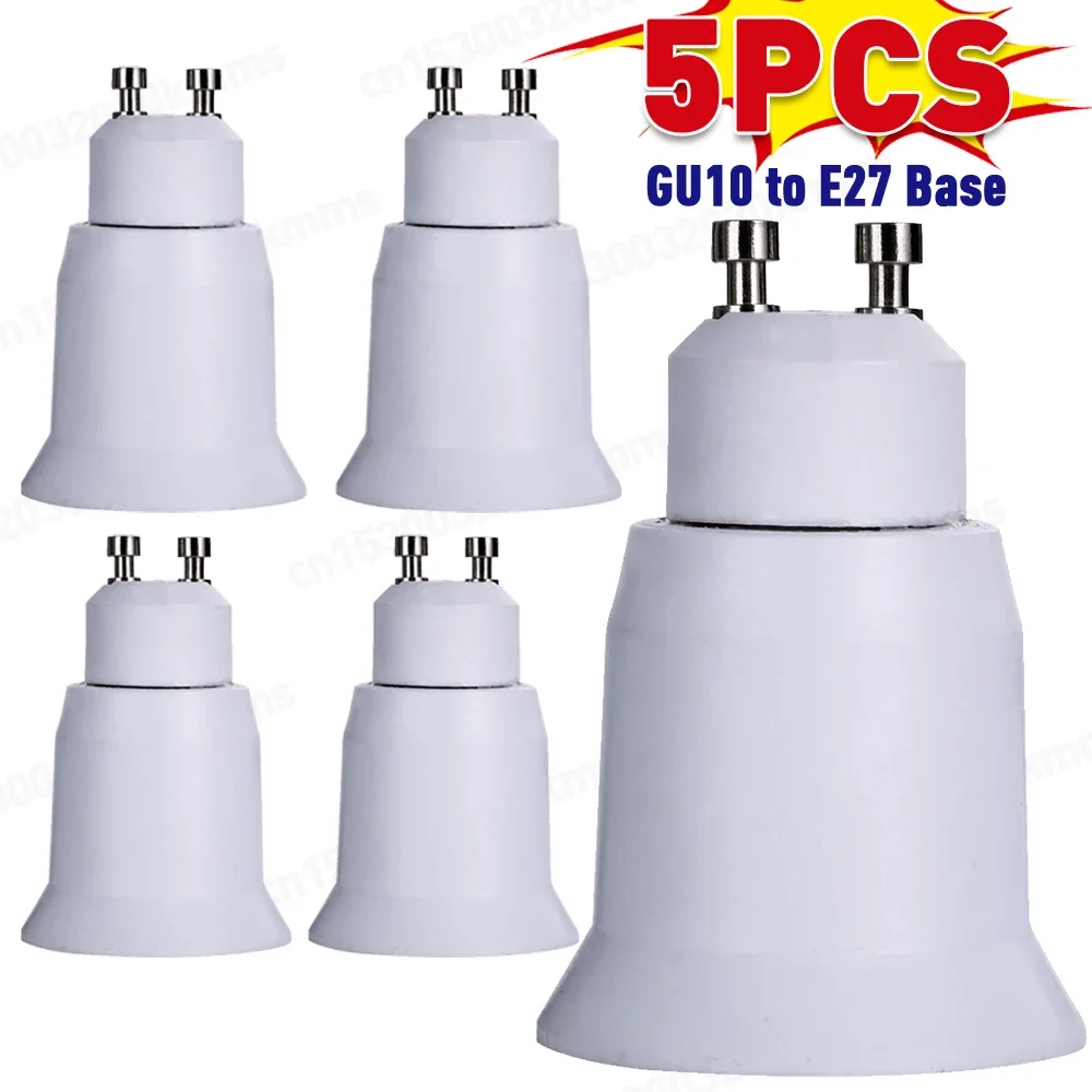 Lamp holder converter GU10 to E27 LED Light Bulb Adapter Lamp Holder Converter Socket Light Bulb Lamp Holder Adapter Plug Heat-resistant material 5PCS