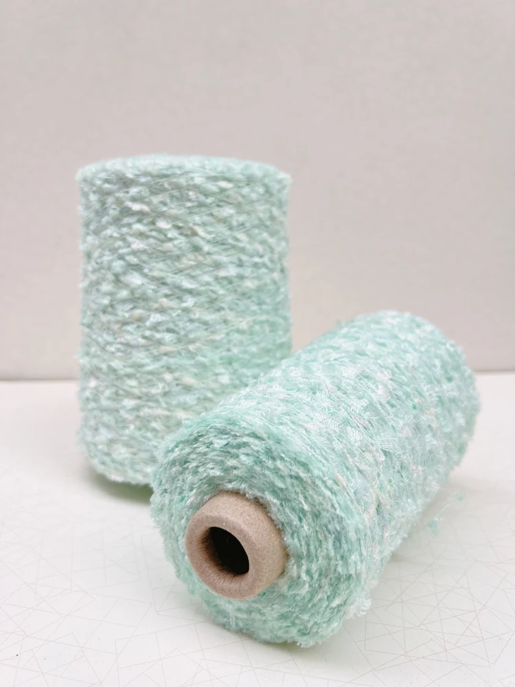 Handmade Mixed Yarn Toothbru Line Intermixed Color ampoo Wave Pattern Thin Mint Color Series Four Seasons Clothing DIY