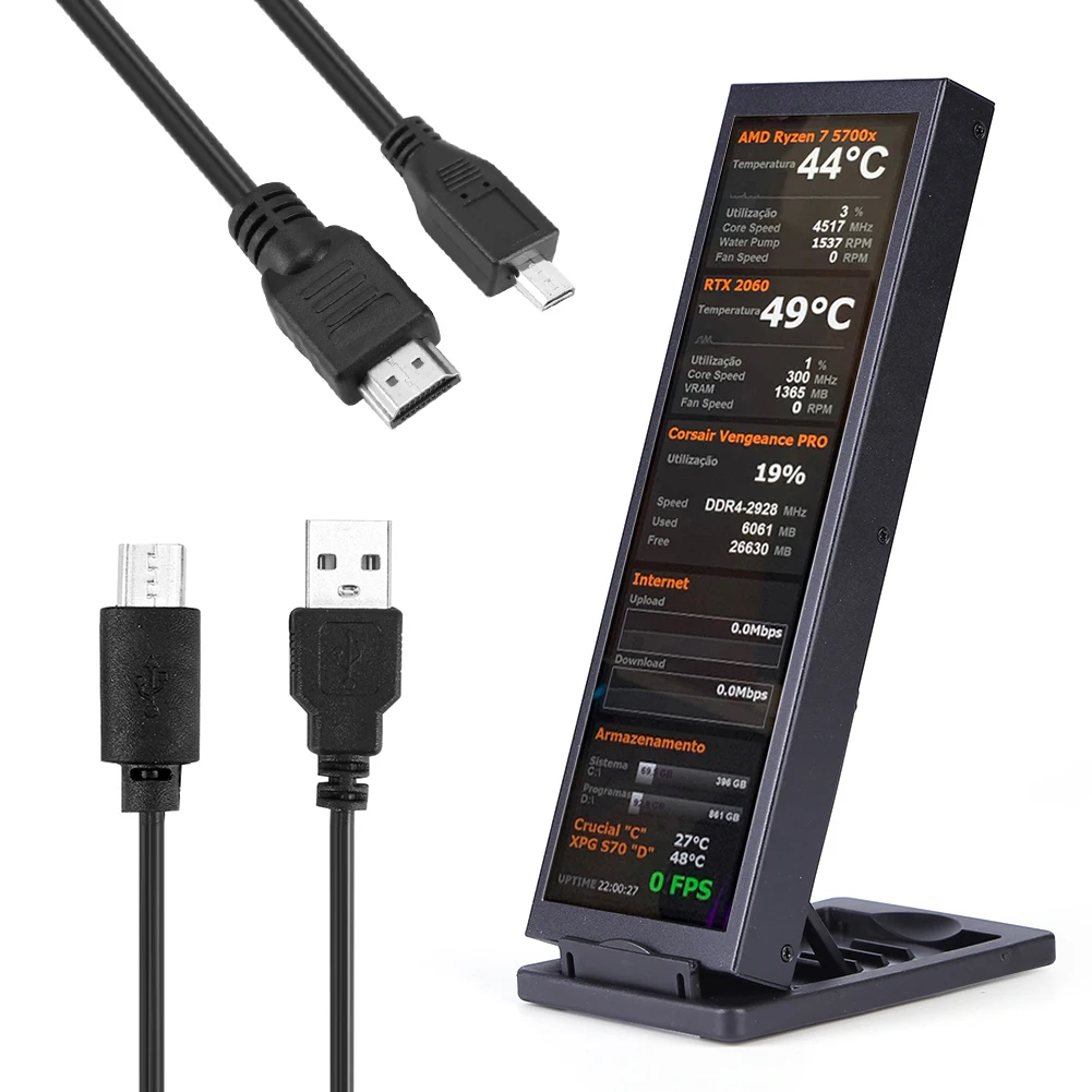 7.9 인치 IPS c타입 보조 화면 미니 컴퓨터, USB 디스플레이, CPU, GPU, SSD, 긴 스트립, HDD 모니터, 자유롭게 AIDA64, 윈도우