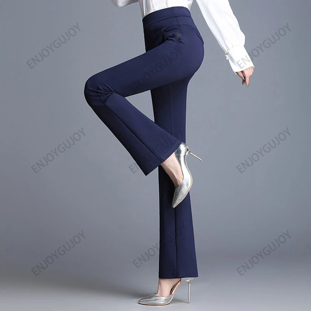 Invisible Open Crotch Outdoor Sex High Waisted Appear Thin Micro Flared Pants Ms Elastic Tight Fitting Casual Pants