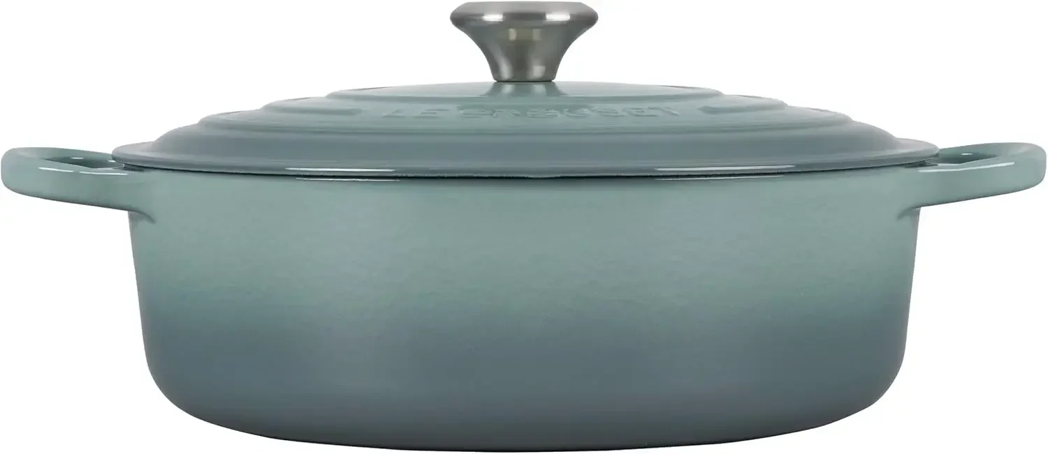 Description Picture 5 of itemLe Creuset Enameled Cast Iron Signature Round Wide Dutch Oven, 6.75 qt., Sea Salt