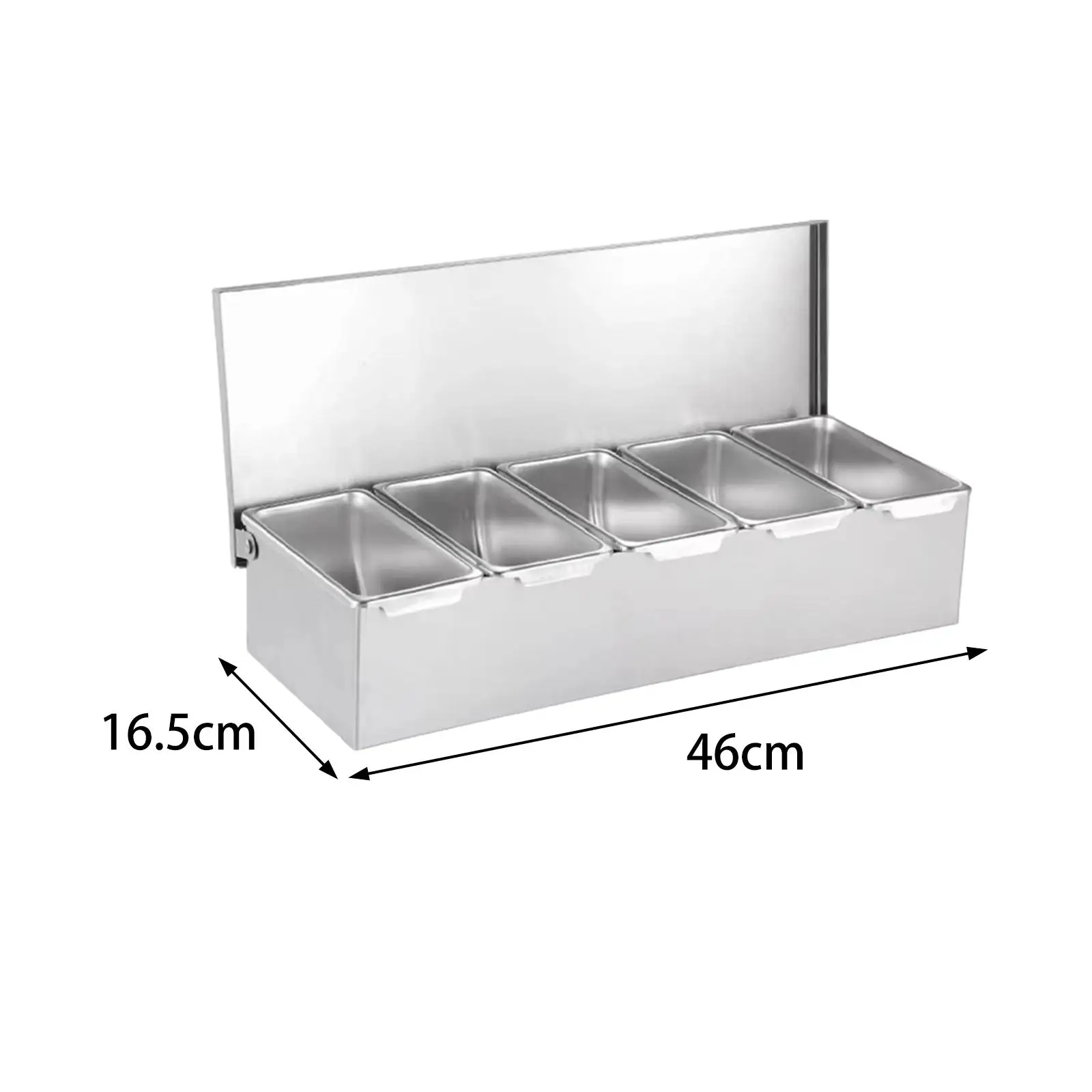 Stainless Steel Baking Tool Storage Container Multi Compartments Seasoning Organizer Box for Bar Kitchen Restaurant Home