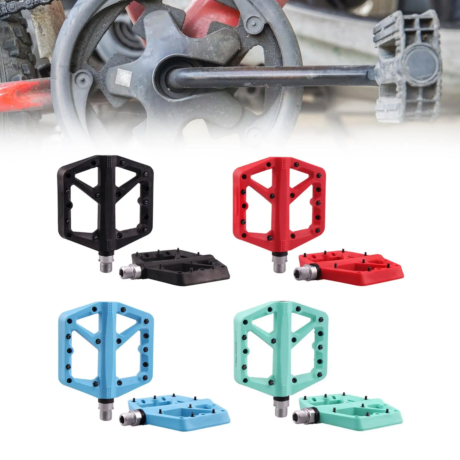 Accesorios para pedales de bicicleta, buen agarre, diseño suave y antideslizante, pedales de ciclismo, pedales planos para bicicletas de montaña, bicicletas de fitness
