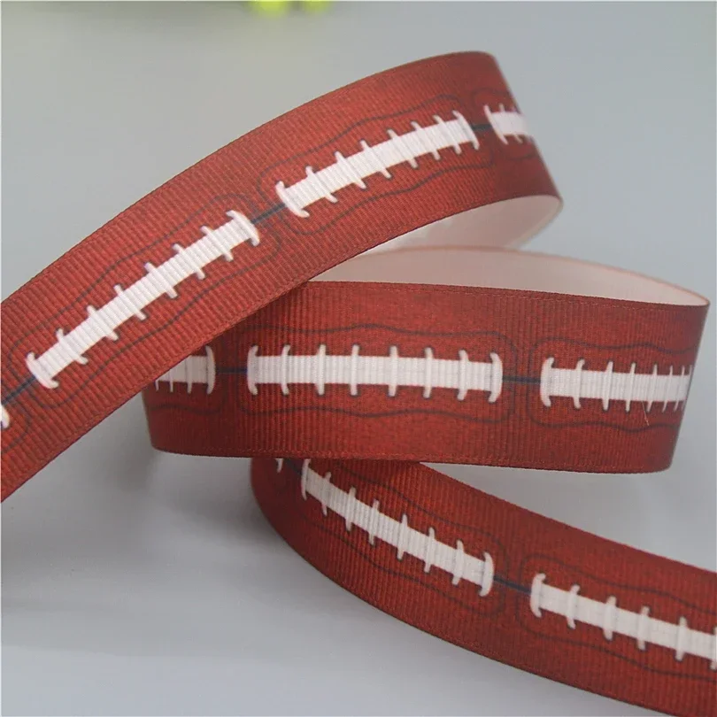 DHK 7/8'' 5yards Football Baseball Printed Grosgrain Ribbon Accessories Material Decoration Collar DIY Sewing Craft C2597