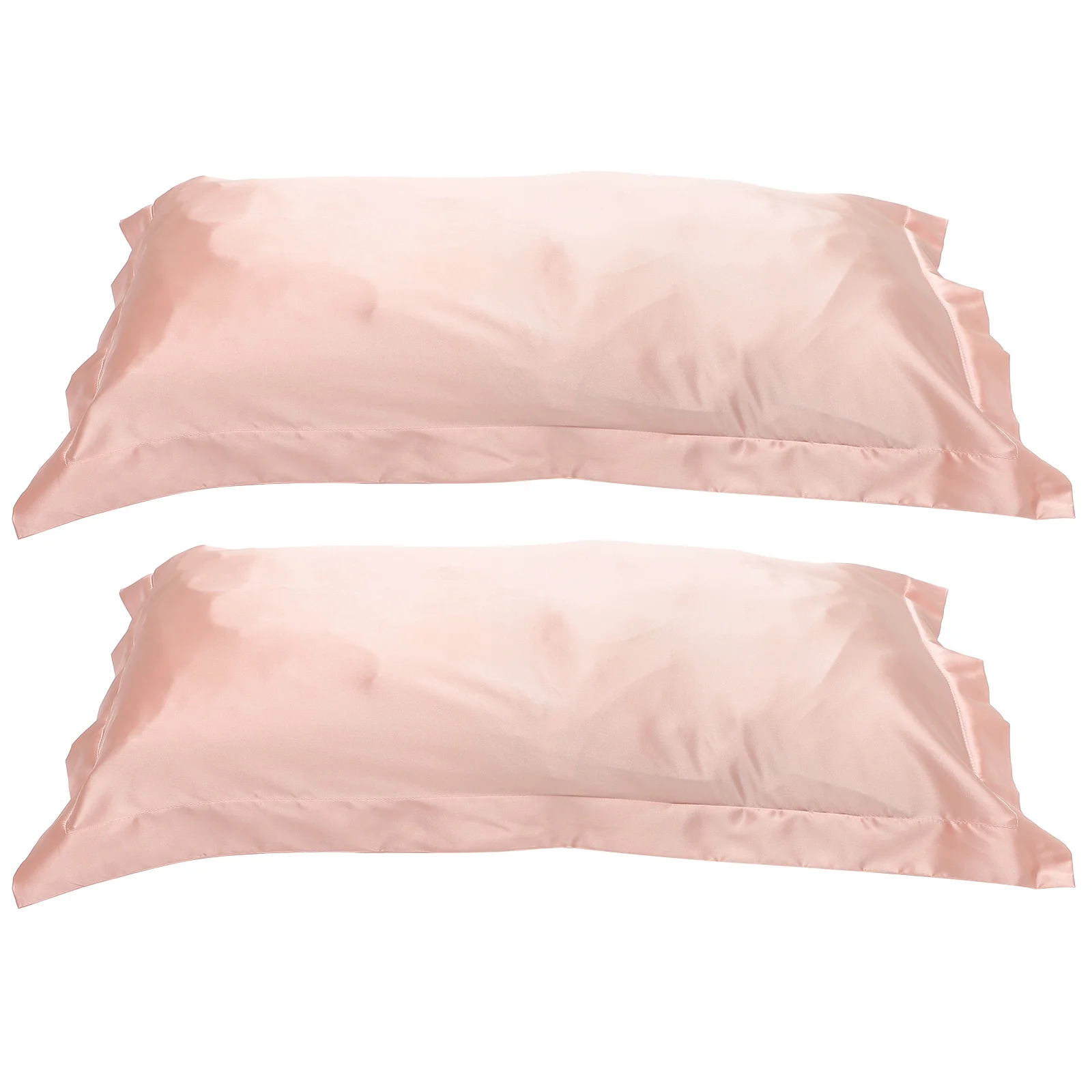 

2Pc Silk Pillow Case Ice Silk Pillowcase Cover Square Pillow Cover Plain Color Pillow Home (Pink)