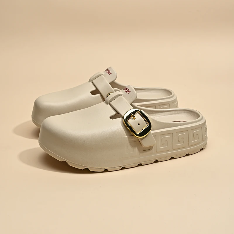 Summer Fashion Slippers for Women Thick Bottom Soft Sandals Womens Casual Eva Clogs Slip Ons Garden Shoes with Buckle Strap 6
