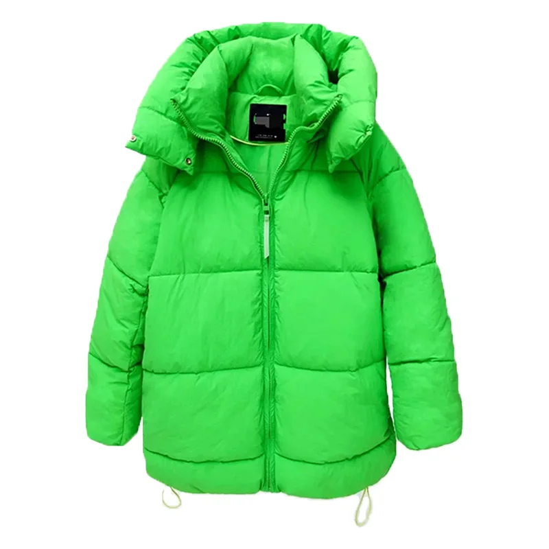 

Winter Women's Coat Warm Hooded Overcoat Parkas Thick Jacket Green Long Coat Khaki Long Jacket Ladies With Zipper Outwear TRF