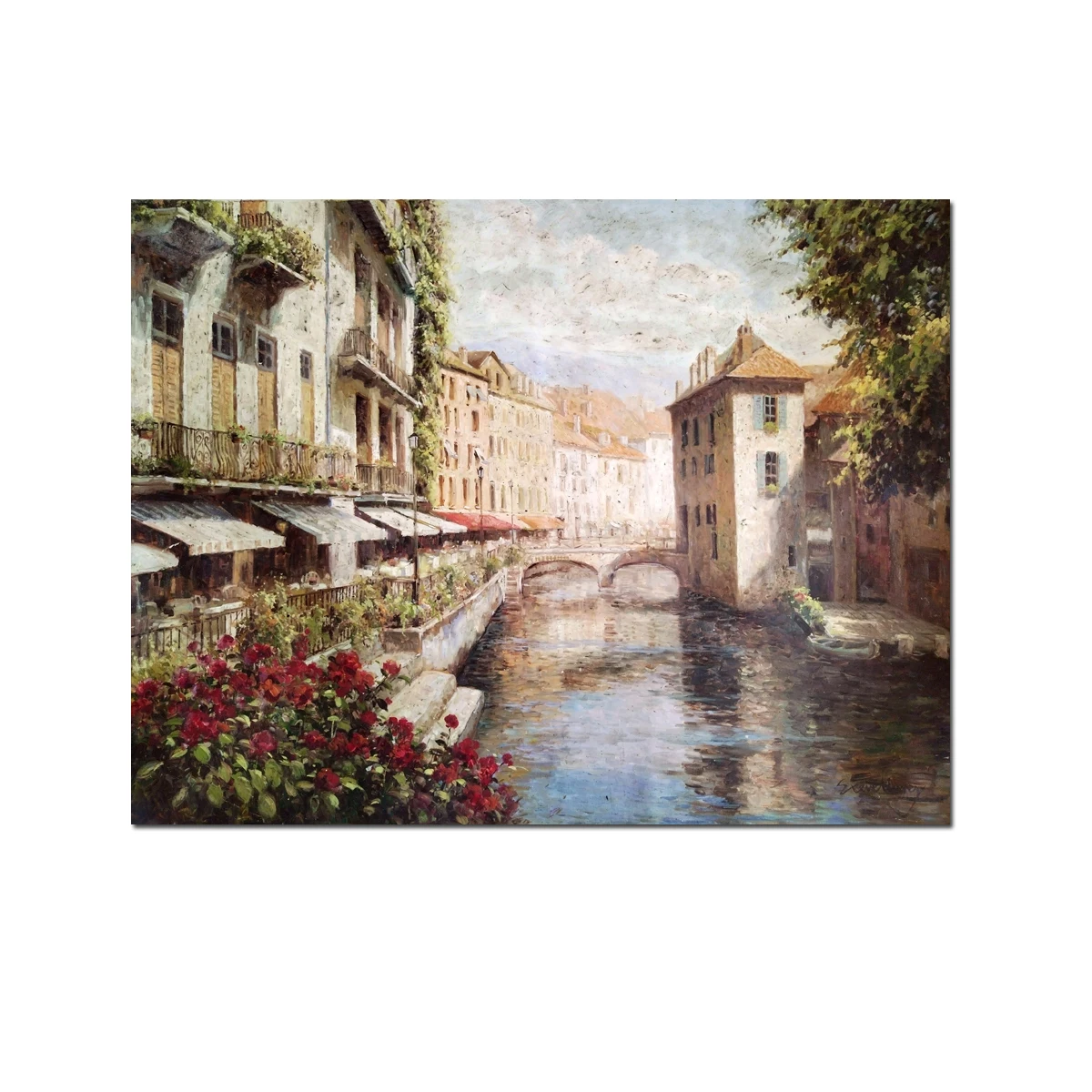 

Hand Painted Oil Painting IMPRESSIONISM Classical Vintage Mediterranean Landscape Reproduction on Canvas Wall Art Home Decor