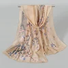 Plum Blossom Pattern Simulation Silk Scarf Women's Chiffon Scarf Long Gauze Scarf Sunscreen Shoulder Bag Headscarf 3