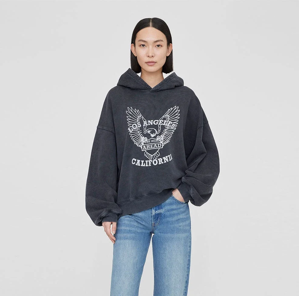 

23 early autumn new North American niche AB classic old eagle stir fried color wash water stir fried snowflake women's hoodie