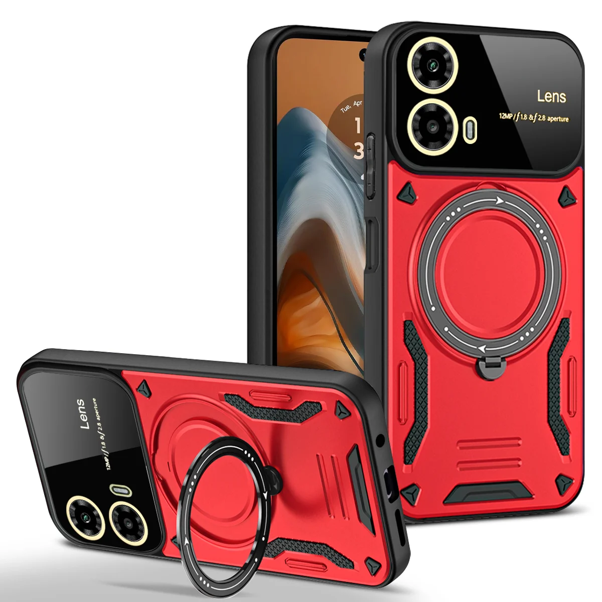 Enhanced Magnetic Stand Military Grade Shockproof Armor Case with Magsafe Compatibility