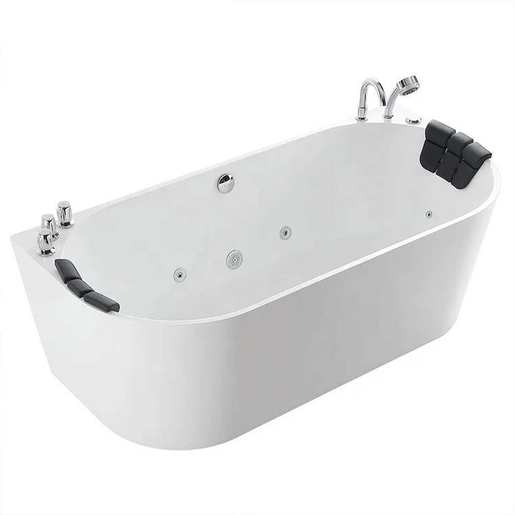 Luxury Oval Indoor SPA Massage Modern Corner Whirlpool Bathtub Hydromassage Water Jet Acrylic Soaking Bath Tub Freestanding