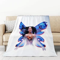 Singer K-Katy Perry Fluffy Soft Blankets for Decorative Sofa Throw Blanket Green Plaid With Print Downy Microfiber Bedding Knee 2